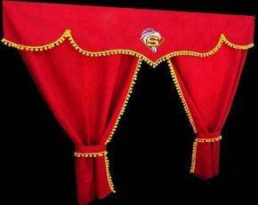 LOT DES RIDEAUX SCANIA 124 R TOP, AVEC LES POINTS D´OR