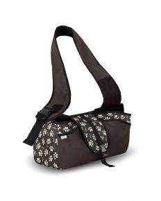Sac de transport pour chien Beverly Hills L, marron à motif pattes, jusqu’à 10 kg