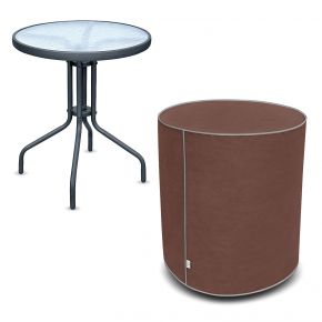 Housse pour table de jardin ronde S, marron (70 x 60 cm)