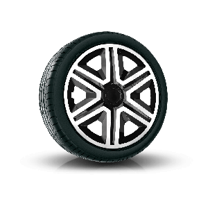 Enjoliveurs pour RENAULT 14", ACTION DOUBLECOLOR BLANC-NOIR 4 pcs