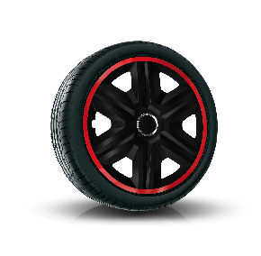 Enjoliveurs pour MITSUBISHI 15", FAST LUX ROUGES-NOIRS 4 pcs