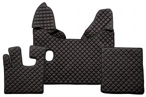 Tapis en simili cuir Q pour DAF XF 105 (01.2006-12.2013) - manuelle - Noir/rouge