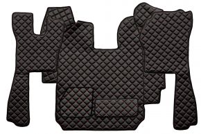 Tapis en simili cuir Q pour SCANIA R (01.2005-12.2010) - automatique - Noir/rouge