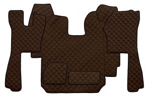 Tapis en simili cuir Q pour SCANIA R (01.2005-12.2010) - automatique - Marron