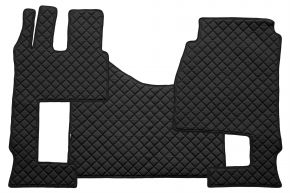 Tapis en simili cuir Q pour MERCEDES ACTROS MP 5 (dès 01.2019) - automatique - siège passager rabattable - Noir