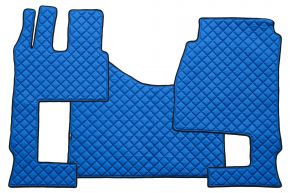 Tapis en simili cuir Q pour MERCEDES ACTROS MP 5 (dès 01.2019) - automatique - siège passager rabattable - Bleu