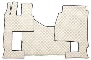 Tapis en simili cuir Q pour MERCEDES ACTROS MP 5 (dès 01.2019) - automatique - siège passager rabattable - Beige clair