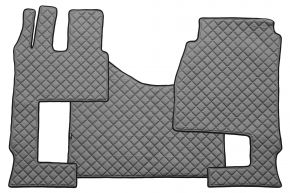 Tapis en simili cuir Q pour MERCEDES ACTROS MP 5 (dès 01.2019) - automatique - siège passager rabattable - Gris
