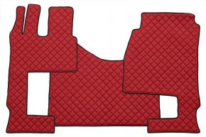 Tapis en simili cuir Q pour MERCEDES ACTROS MP 5 (dès 01.2019) - automatique - siège passager rabattable - Rouge