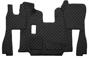Tapis en simili cuir Q pour SCANIA R (01.2011-12.2016) - manuelle - sièges ordinaires (hors RECARO) - Noir