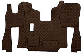Tapis en simili cuir Q pour SCANIA R (01.2011-12.2016) - manuelle - sièges ordinaires (hors RECARO) - Marron