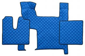 Tapis en simili cuir Q pour MAN TGX (01.2007-12.2017) - automatique - deux tiroirs - Bleu
