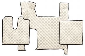 Tapis en simili cuir Q pour MAN TGX (01.2007-12.2017) - automatique - deux tiroirs - Beige clair