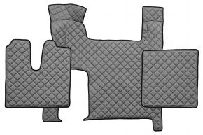 Tapis en simili cuir Q pour MAN TGX (01.2007-12.2017) - automatique - deux tiroirs - Gris