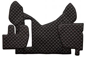 Tapis en simili cuir Q pour RENAULT PREMIUM II (01.2005-12.2013) - Noir/rouge