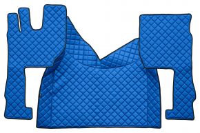 Tapis en simili cuir Q pour VOLVO FH 5 (dès 01.2020) - automatique - siège passager pneumatique - Bleu