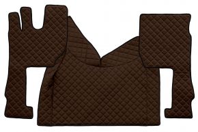 Tapis en simili cuir Q pour VOLVO FH 5 (dès 01.2020) - automatique - siège passager pneumatique - Marron