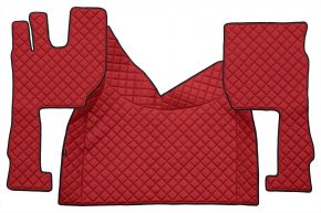 Tapis en simili cuir Q pour VOLVO FH 5 (dès 01.2020) - automatique - siège passager pneumatique - Rouge