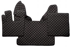 Tapis en simili cuir Q pour DAF XF 105 (01.2006-12.2013) - automatique - Noir/rouge