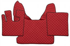 Tapis en simili cuir Q pour DAF XF 105 (01.2006-12.2013) - automatique - Rouge