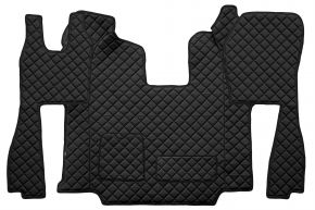 Tapis en simili cuir Q pour SCANIA R (01.2011-12.2016) - automatique - sièges ordinaires (hors RECARO) - Noir