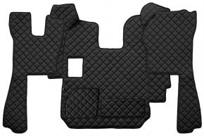 Tapis en simili cuir Q pour SCANIA R (01.2005-12.2010) - manuelle - Noir