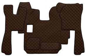 Tapis en simili cuir Q pour SCANIA R (01.2005-12.2010) - manuelle - Marron