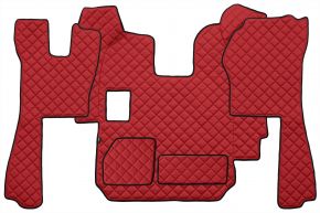 Tapis en simili cuir Q pour SCANIA R (01.2005-12.2010) - manuelle - Rouge