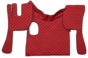 Tapis en simili cuir Q pour VOLVO FH 3 (01.2009-12.2012) - manuelle - Rouge