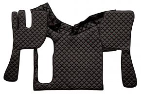 Tapis en simili cuir Q pour VOLVO FH 3 (01.2009-12.2012) - manuelle - grande ouverture - Noir/rouge