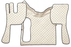Tapis en simili cuir Q pour VOLVO FH 3 (01.2009-12.2012) - manuelle - grande ouverture - Beige clair
