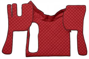 Tapis en simili cuir Q pour VOLVO FH 3 (01.2009-12.2012) - manuelle - grande ouverture - Rouge