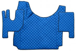 Tapis en simili cuir Q pour RENAULT T (dès 01.2014) - tunnel haut - Bleu