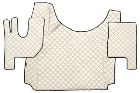 Tapis en simili cuir Q pour RENAULT T (dès 01.2014) - tunnel haut - Beige clair