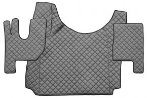 Tapis en simili cuir Q pour RENAULT T (dès 01.2014) - tunnel haut - Gris