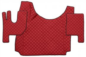Tapis en simili cuir Q pour RENAULT T (dès 01.2014) - tunnel haut - Rouge