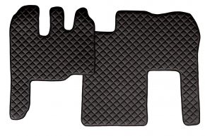 Tapis en simili cuir Q pour RENAULT MAGNUM MILLENIUM (01.2002-12.2007) - Noir/rouge