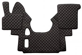 Tapis en simili cuir Q pour DAF XF 95 (01.1997-12.2005) - manuelle - Noir/rouge