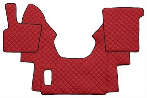 Tapis en simili cuir Q pour DAF XF 95 (01.1997-12.2005) - automatique - Rouge