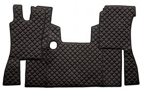 Tapis en simili cuir Q pour SCANIA 4 (01.1995-12.2004) - Noir/rouge
