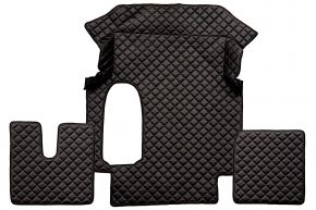 Tapis en simili cuir Q pour MAN TGA (01.2000-12.2010) - Noir/rouge