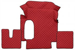 Tapis en simili cuir Q pour MAN TGA (01.2000-12.2010) - Rouge