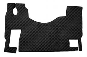 Tapis en simili cuir Q pour MERCEDES ACTROS MP 3 (01.2007-12.2010) - plancher plat - siège passager fixe - Noir