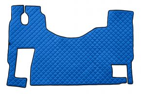 Tapis en simili cuir Q pour MERCEDES ACTROS MP 3 (01.2007-12.2010) - plancher plat - siège passager fixe - Bleu