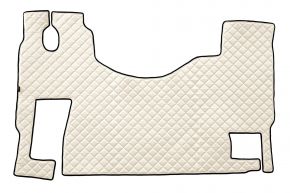 Tapis en simili cuir Q pour MERCEDES ACTROS MP 3 (01.2007-12.2010) - plancher plat - siège passager fixe - Beige clair