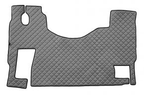 Tapis en simili cuir Q pour MERCEDES ACTROS MP 3 (01.2007-12.2010) - plancher plat - siège passager fixe - Gris