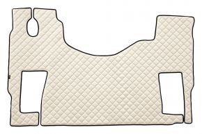 Tapis en simili cuir Q pour MERCEDES ACTROS MP 3 (01.2007-12.2010) - plancher plat - siège passager pivotant - Beige clair