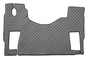 Tapis en simili cuir Q pour MERCEDES ACTROS MP 3 (01.2007-12.2010) - plancher plat - siège passager pivotant - Gris