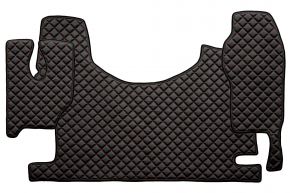 Tapis en simili cuir Q pour MERCEDES ACTROS MP 3 (01.2007-12.2010) - tunnel haut - Noir/rouge