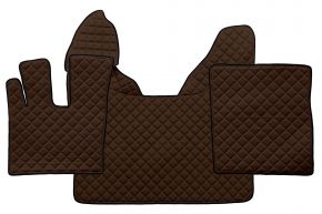 Tapis en simili cuir Q pour DAF XF 106 (01.2014-09.2021) - automatique - Marron